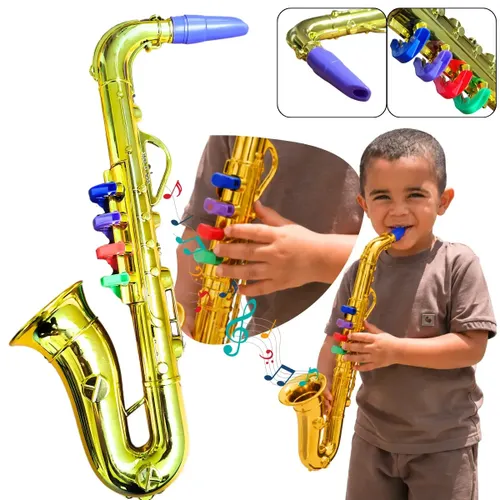 Saxofone Infantil Musical com Som de Verdade Brinquedo Educativo Crianças