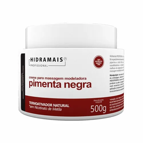 Creme para Massagem Hidramais Pimenta Negra 500Gr