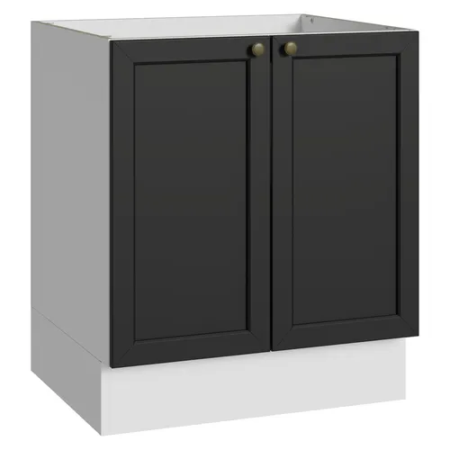 Balcão de Cozinha 70 cm 2 Portas (Sem Tampo) Branco/Preto Vik Madesa