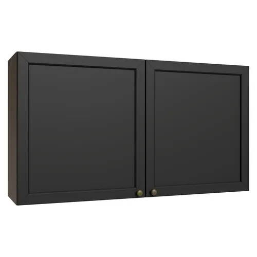 Armário Aéreo 120 cm 2 Portas Rustic/Preto Vik Madesa