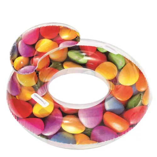 Boia Circular com Encosto Delight Bestway 118x117cm Colorido