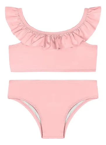 Biquíni Infantil em Malha Lisa UV DRY Forrados Rosa