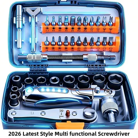 Conjunto de Chaves de Precisão Premium 7 em 1 2026 – Ferramentas Duráveis para Reparos, Presente Ideal para o Escritório