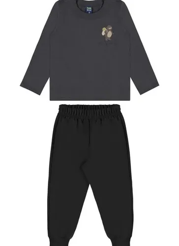 Conjunto Infantil Mountain Bear com Camiseta e Calça (Cinza) Bee Loop
