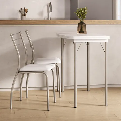 Conjunto Sala de Jantar 2 Cadeiras Tallim Carraro Branco
