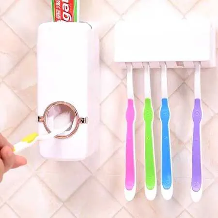 Suporte para Escova Dispenser de Pasta de Dente para Banheiro