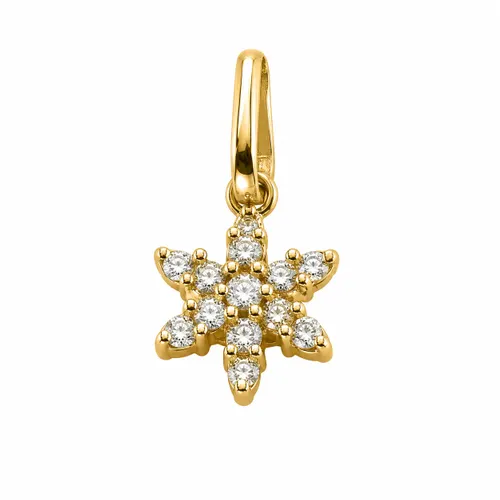 Pingente Flor com Brilhantes Cravados em Ouro 18K