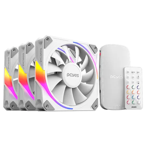Kit Cooler Fan PCYES Sangue Frio 3 ARGB White Ghost 120mm K3ARGBSF3WGBR