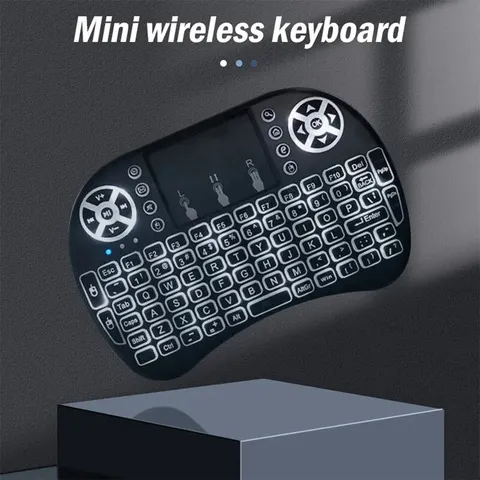 I8 mini teclado sem fio 7 cores retroiluminado russo francês espanhol português árabe 2.4g air mouse remoto para android tv box pc