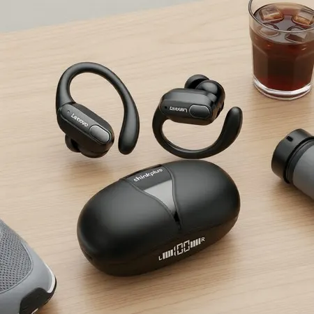 Fones de ouvido Lenovo XT80 Premium, sem fio Bluetooth, redução de ruído, ganchos esportivos, IPX à prova d'água