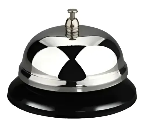 Campainha EMP Sinaleta Sino de Mesa em Metal P Hotel Bar Cozinha Recepção Cor Prateado