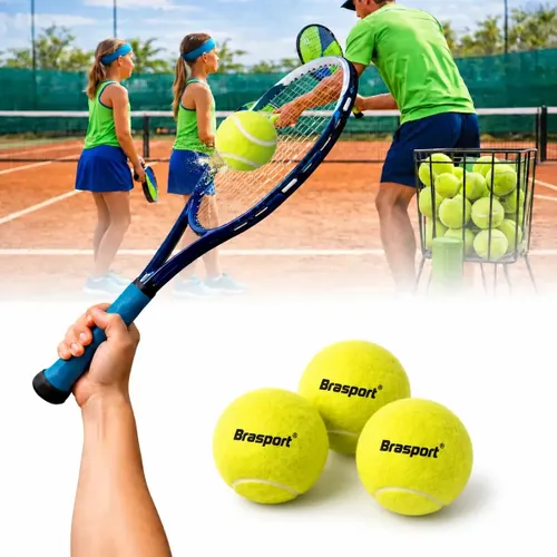 Kit 3 Bola de Tênis Bolinhas Tennis Profissional Treinamento Treino Competição Alta Durabilidade Bolas para Quadra Saibro Piso Rápido Clubes Aulas Jogadores Iniciantes e Avançados Premium