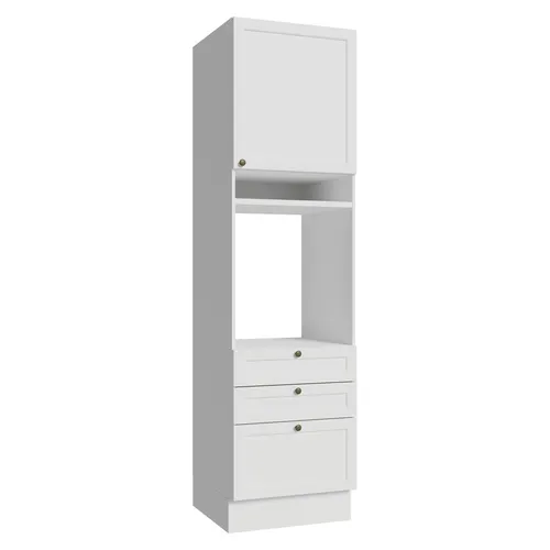 Torre Quente 60 x 60 cm 1 Porta 3 Gavetas Branco Vik Madesa
