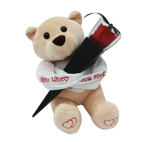 Urso Louco e Cone Preto de Rosa Encantada Vermelha