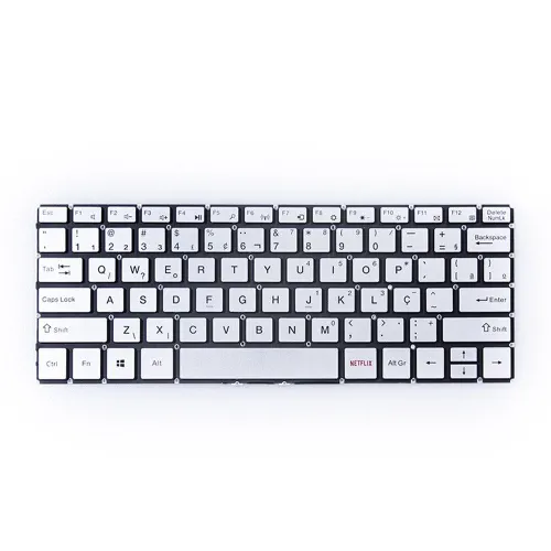 Teclado para Notebook Multilaser M11w Prime PC303 ABNT2 Prata