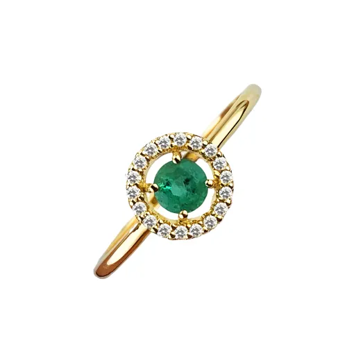 Anel Princesa Redondo em Ouro 18K