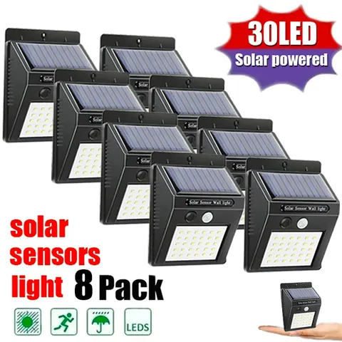 6/30 led luz solar pir sensor de movimento luz de parede ao ar livre lâmpada solar à prova dwaterproof água movido a energia solar lâmpada rua decoração do jardim