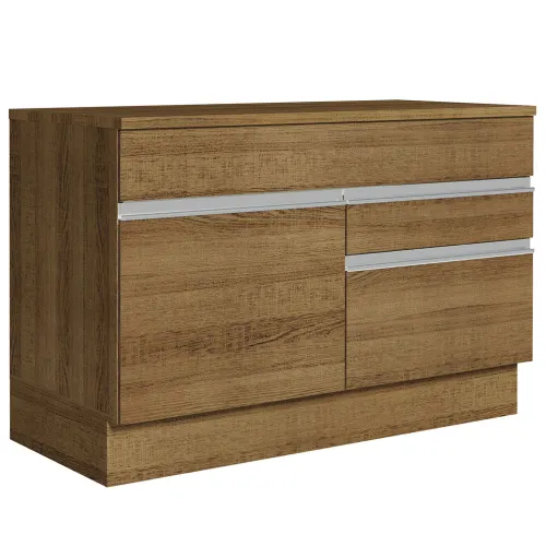 Balcão Gabinete 120 x 60 cm 1 Porta 2 Gavetas Rustic (Com Tampo) Glamy Madesa
