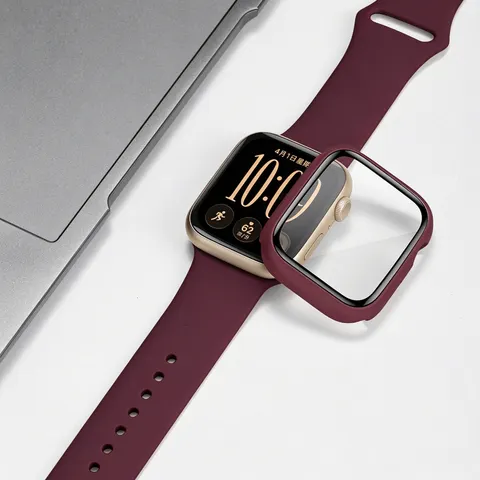 Película de vidro temperado + capa para Apple Watch 40mm 41mm 42mm 44mm 45mm 46mm, protetor de tela, capa protetora para iWatch 12 11 10 8 7 9 6 SE 5.