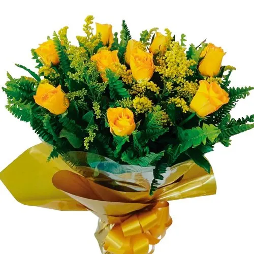 Buquê de 12 Rosas Amarelas