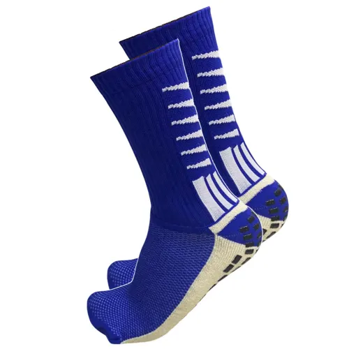 Meia Esportiva Futebol Antiderrapante - Azul