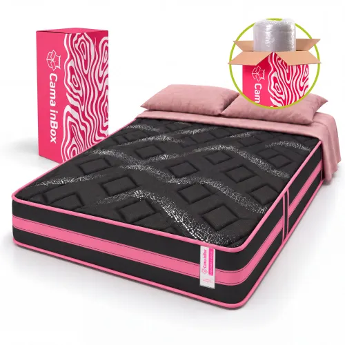 Colchão de Molas Ensacadas a Vácuo Pink Cama inBox