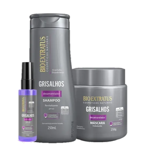 Bio Extratus Grisalhos Kit Mascara Capilar Shampoo e Serum