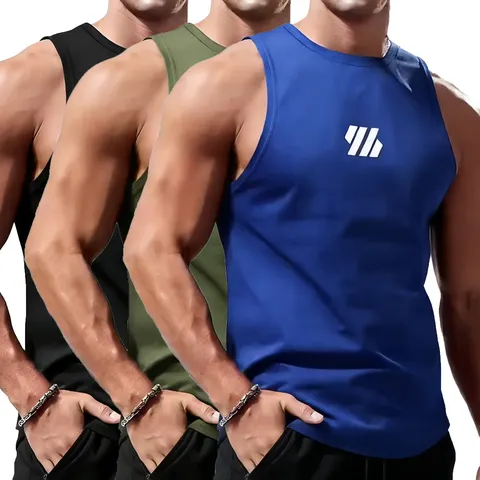 Camiseta sem Mangas Masculina para Treino de Verão, Rápido Secagem, Top de Fitness, Camiseta de Corrida para Homens