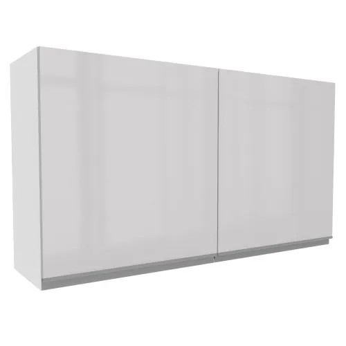 Armário Aéreo Madesa Acordes 100% MDF 120 cm 2 Portas Branco Brilho