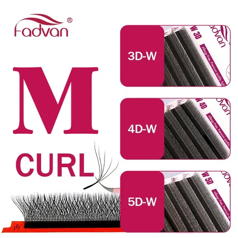 Fadvan m/l/l +/c/d onda 3d/4d/5d w forma extensões de cílios à prova dwaterproof água curling volume natural cílios macios preto cílios postiços