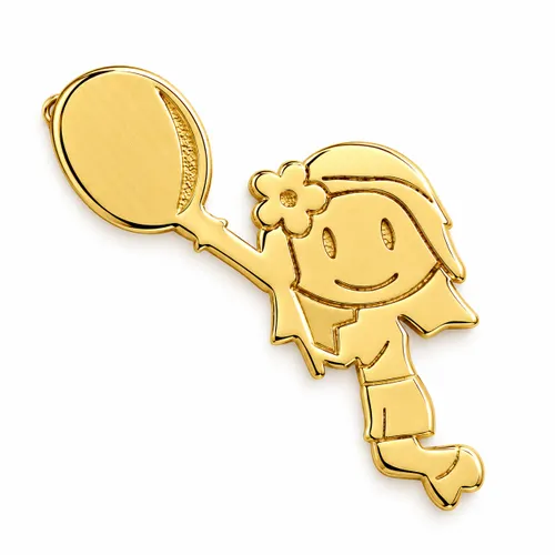 Pingente Menina com Balão 1,5 cm em Ouro 18K