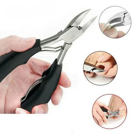 Alicate Mola Dupla de Cortar Unha Curvado Profissional Aço Inox Manicure Pedicure Podologia de Unha MSFILM