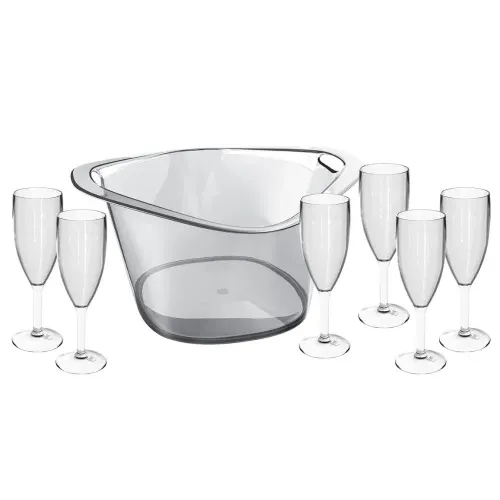 Kit Festa de Plástico 7 peças UZ221-TR UZ Transparente Translucido