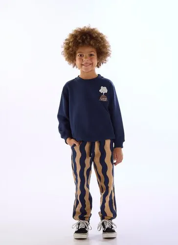 Conjunto Infantil Masculino Blusão e Calça Explosão Azul Marinho Três e Já