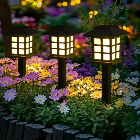 2 pacote de luz solar caminho ao ar livre lâmpada solar à prova dwaterproof água iluminação paisagem para jardim quintal pátio passarela entrada acampamento decoração