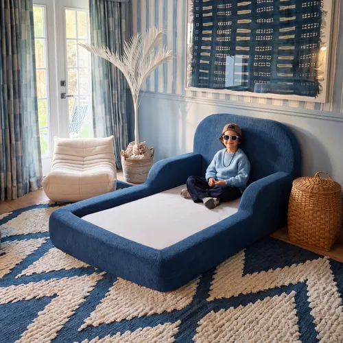 Cama Montessoriana Viuva - Azul Marinho