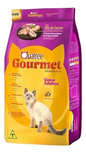 Quatree Ração Premium Especial Gourmet Gatos Adultos Mix de Carnes 10kg