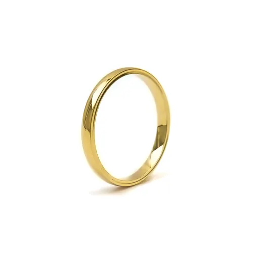 Aliança Serenidade Fina 3 mm com Friso Lateral em Ouro 18K
