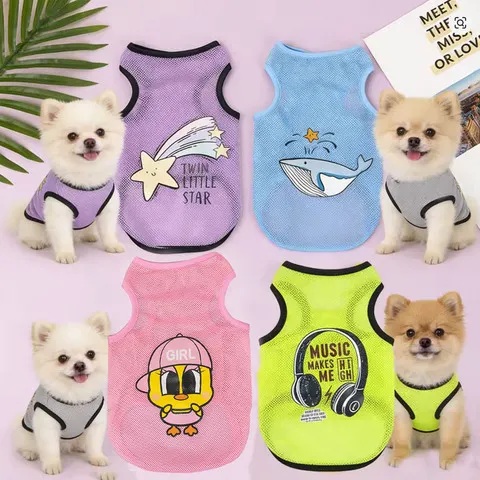 Camisetas para Cães, Camiseta Leve de Malha Respirável para Cães Pequenos, Camisetas sem Mangas com Proteção Solar para Cães e Gatos
