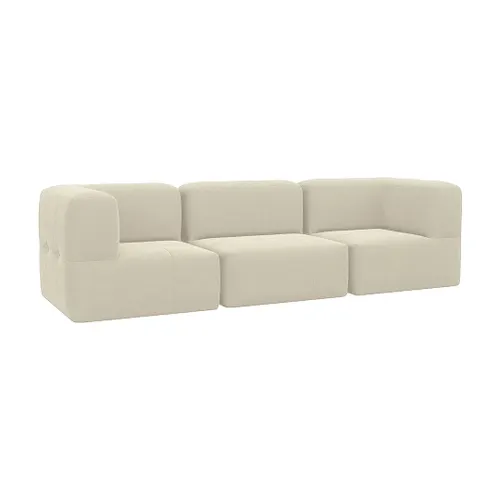 Lounge 3 Puffs Modulares com Dois Cantos