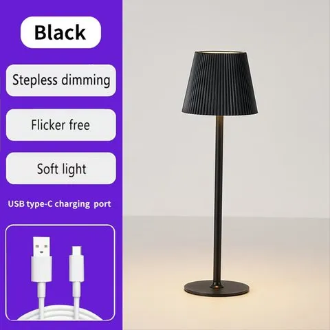 【~ Novo FDDT】Luminária LED de Mesa Recarregável via USB, 3 Cores, Dimerizável, para Iluminação Noturna Ambiente, Luzes de Mesa e Cabeceira A