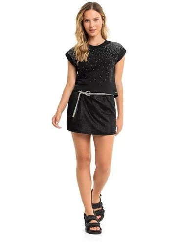 Blusa Juvenil com Strass para Menina (Preto) Gloss
