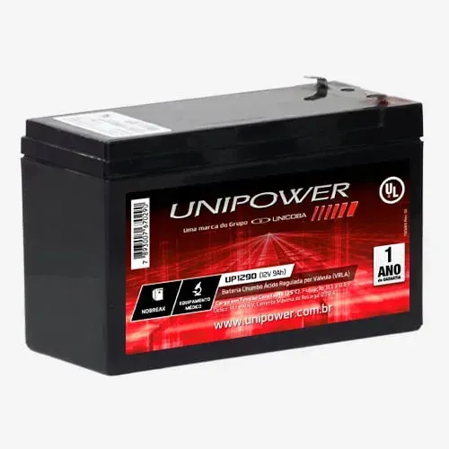 Bateria Selada Unipower 12v 9ah Up1290 para Nobreak e Alarmes