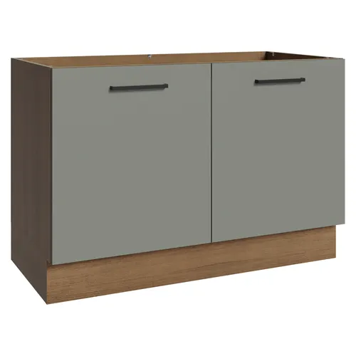 Balcão Gabinete de Pia Madesa Agata 120 x 60 cm 2 Portas (Sem Tampo) Rustic/Cinza