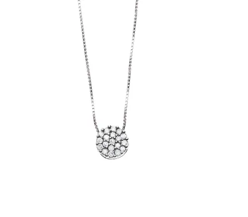 Colar Chuveirinho 19 Diamantes  em Ouro Branco 18k