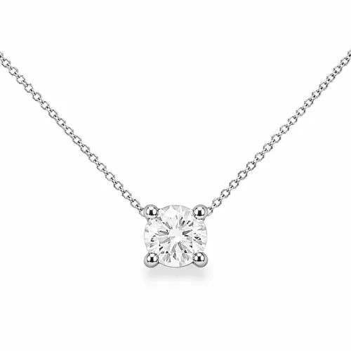 Gargantilha 45 cm Ponto de Luz Moissanite 4 mm com 4 Garras