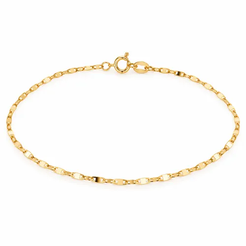 Pulseira Fina Piastrine 20 cm em Ouro 18K