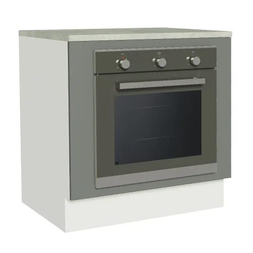 Balcão para Forno de Embutir 80 x 60 cm com Tampo Branco/Cinza Agata Madesa