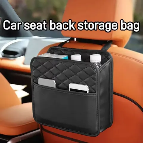 Bolsa de armazenamento organizadora de assento de carro em couro PU para todos os modelos de veículos, mantenha seu passeio limpo e protegido com acessórios automotivos essenciais