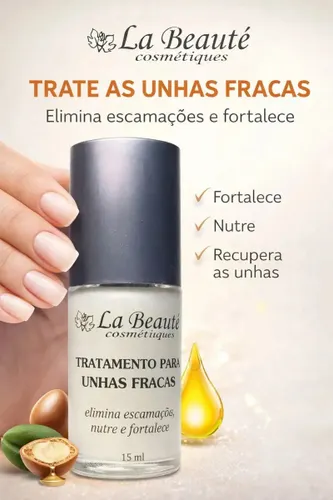 Base Fortalecedora La Beauté para Unhas Fracas com Queratina e Cálcio 15 mL